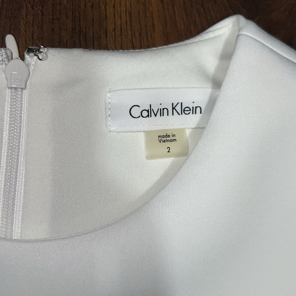 Calvin Klein Women's Colorblocked Sheath Dress (Size 2, Atlantis/White/ Blue) - Picture 2 of 3